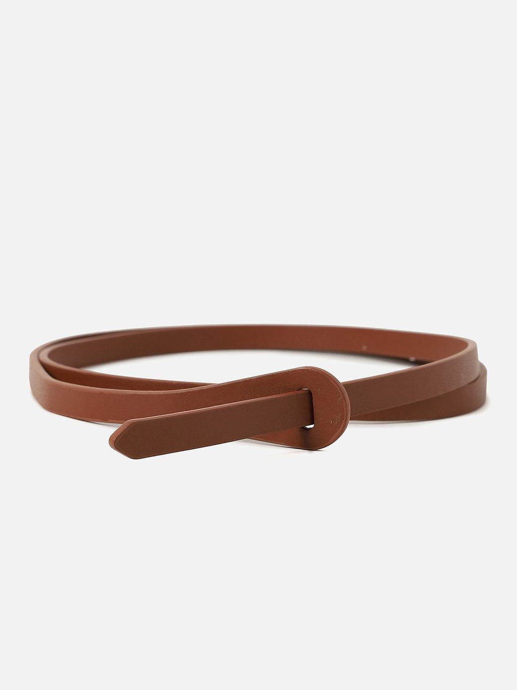 Tan Brown Solid Twist Belt