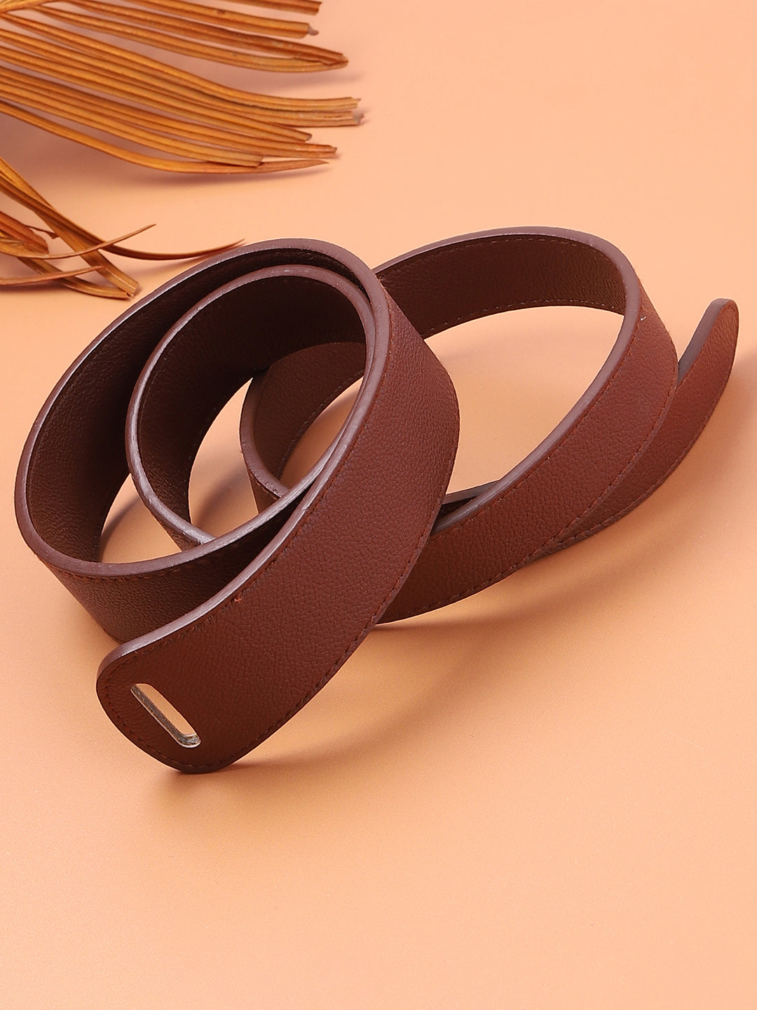 Brown Solid Twist Belt