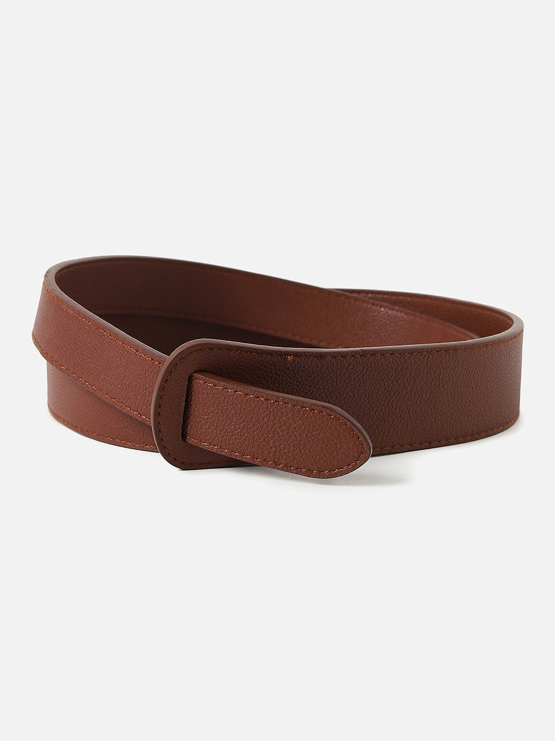 Brown Solid Twist Belt