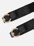 Black Solid Double Buckle Belt
