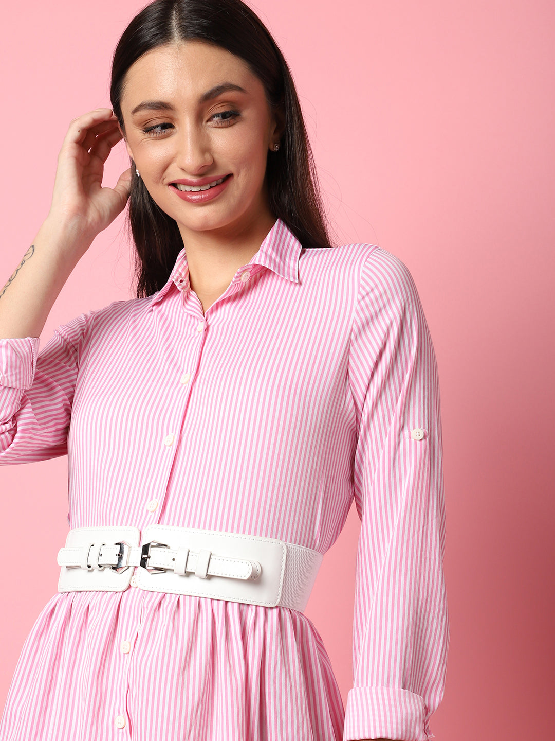 White Solid Waist Belt