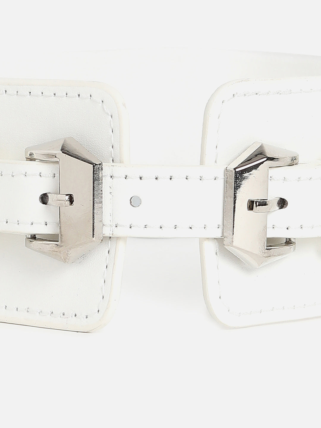 White Solid Waist Belt