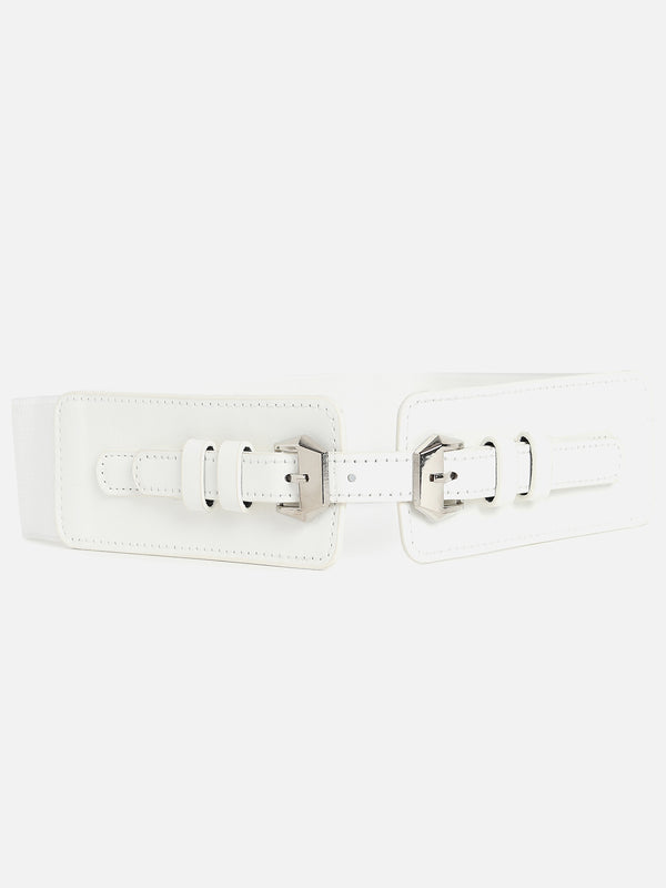 White Solid Waist Belt