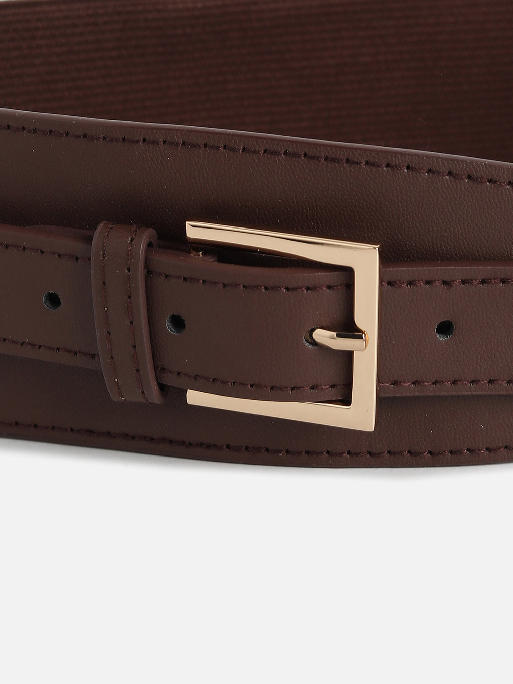 Brown Solid Waist Belt