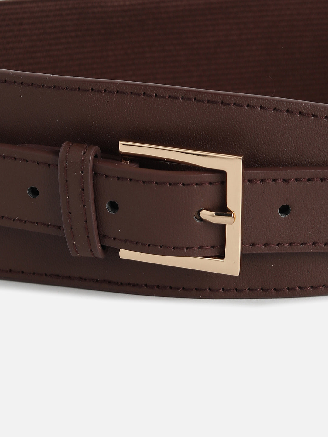 Brown Solid Waist Belt