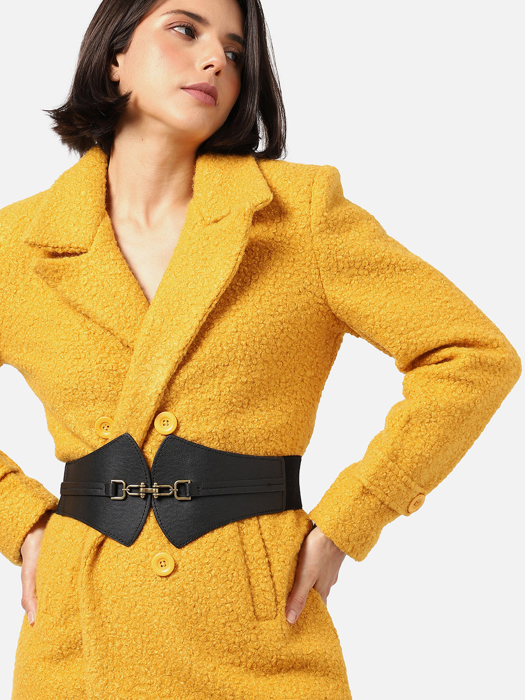 Black Solid Waist Belt