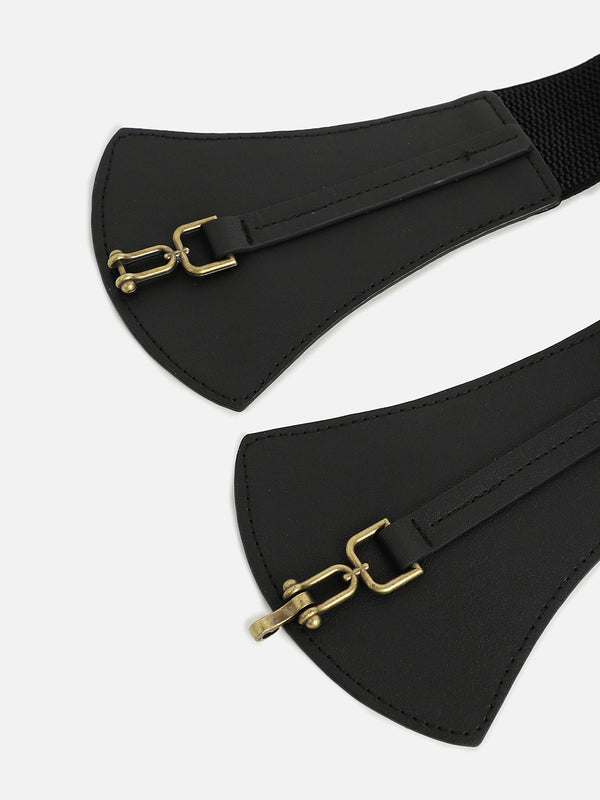 WOMEN BLACK SOLID WAIST BELT