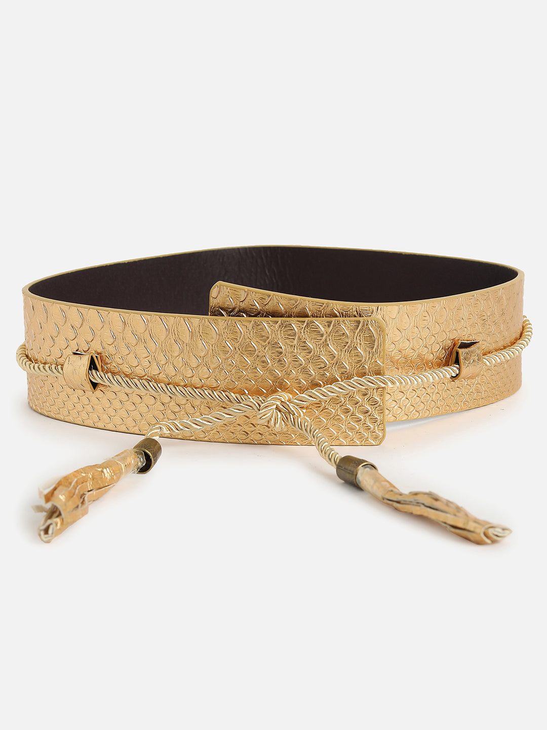 Gold Textured Waist Belt