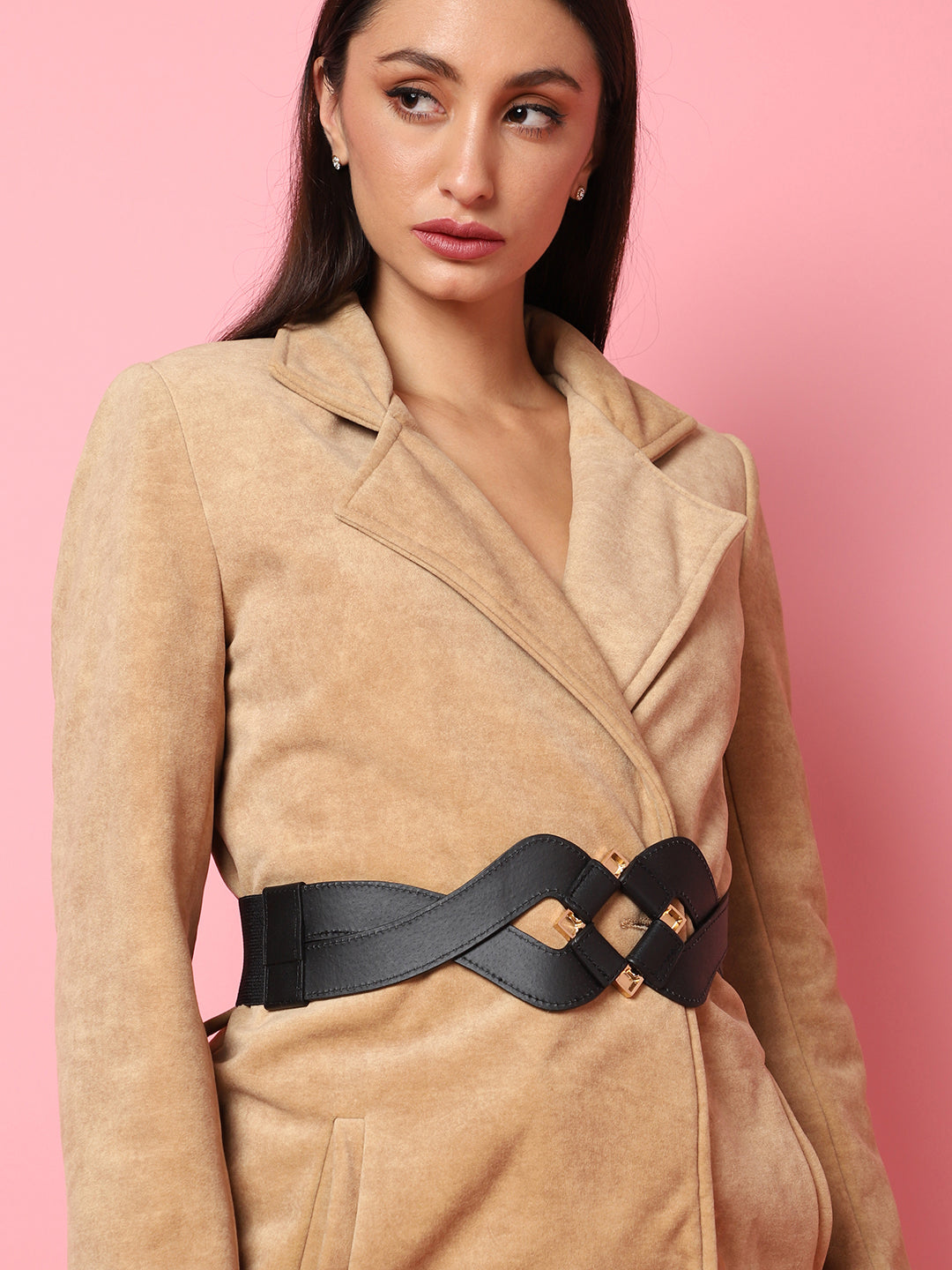 Black Solid Waist Belt