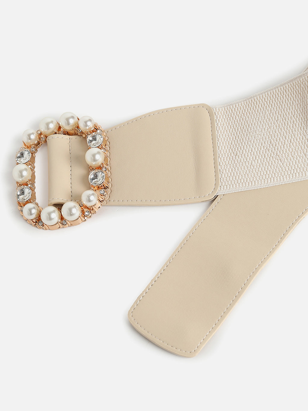 WOMEN WHITE SOLID WAIST BELT