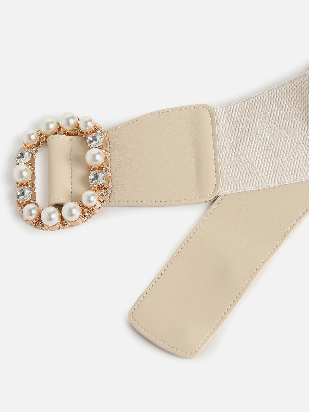 WOMEN WHITE SOLID WAIST BELT