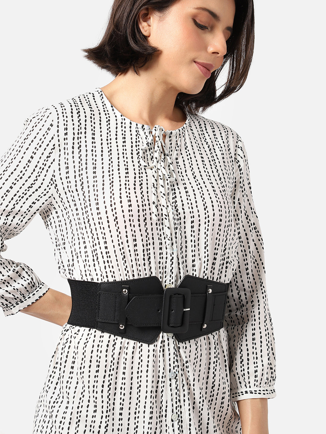 Black Solid Waist Belt