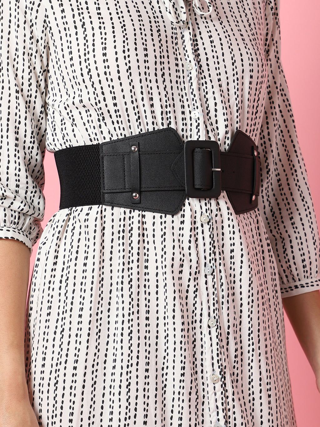 Black Solid Waist Belt
