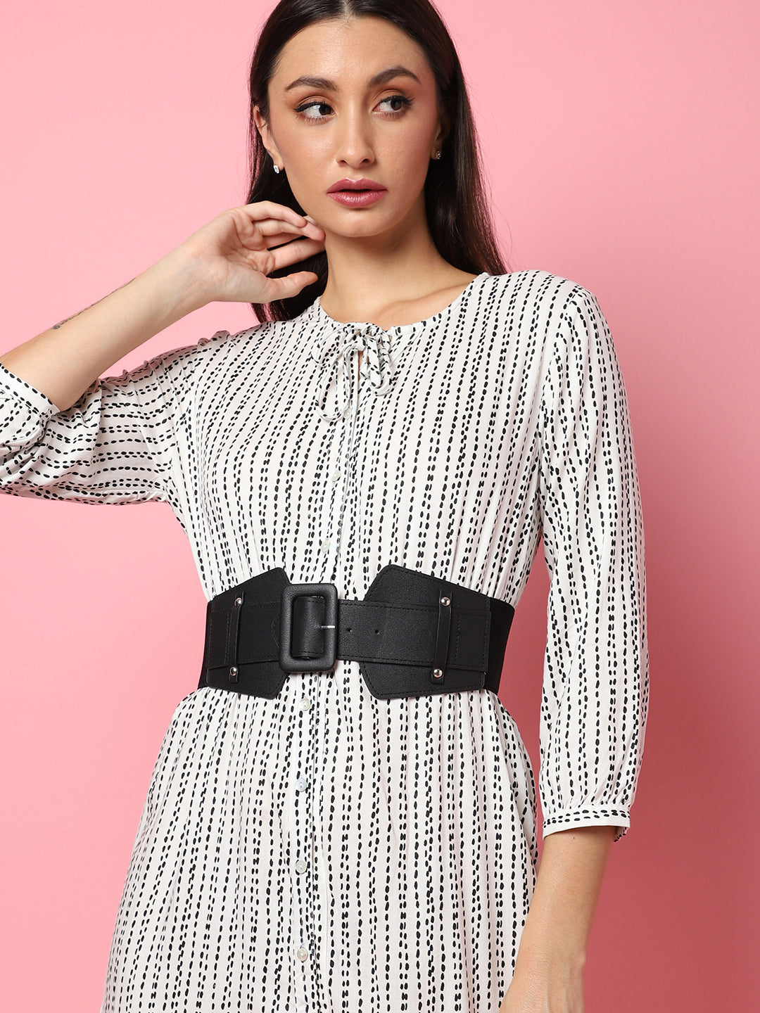 Black Solid Waist Belt