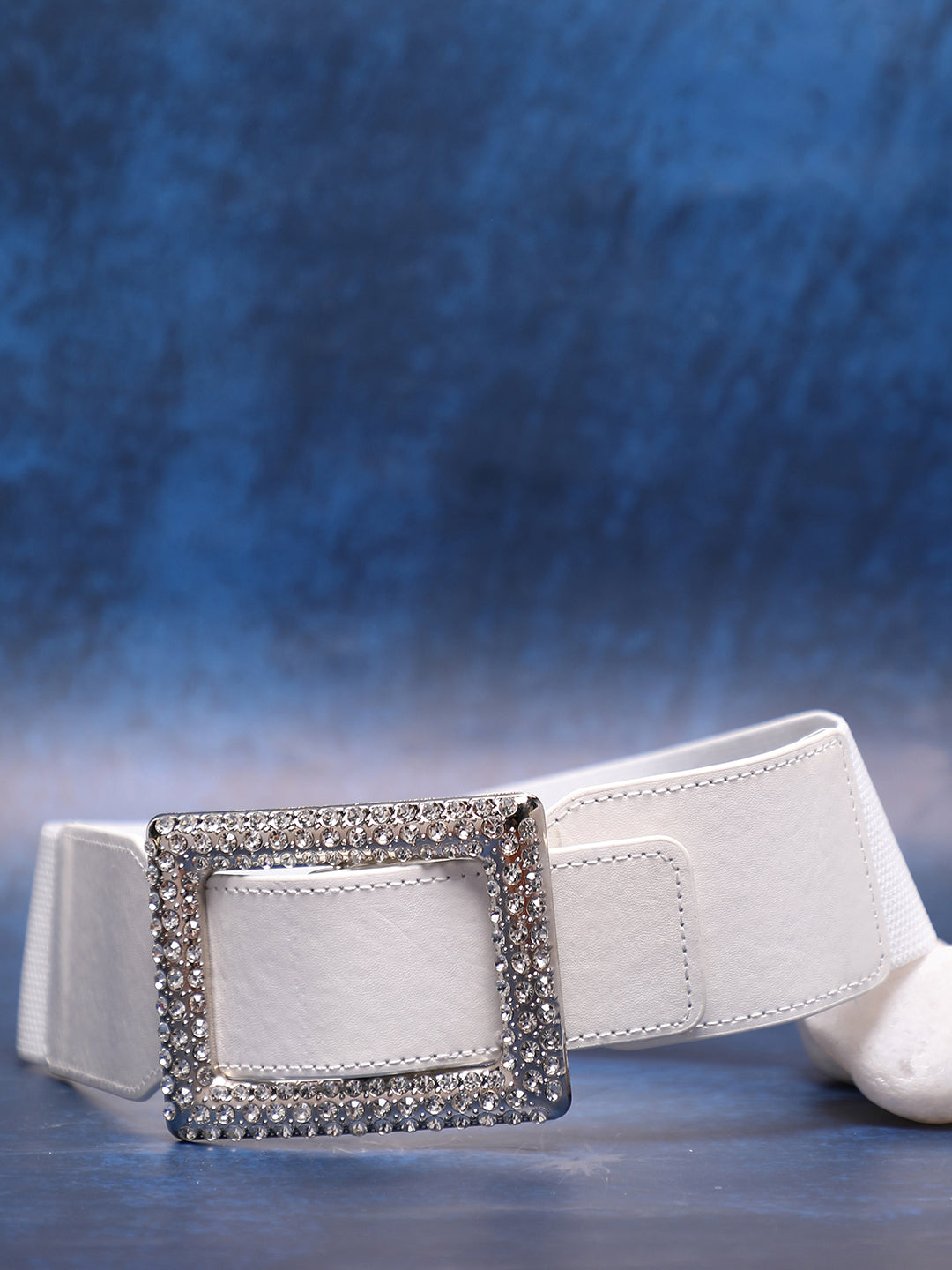 White Solid Waist Belt