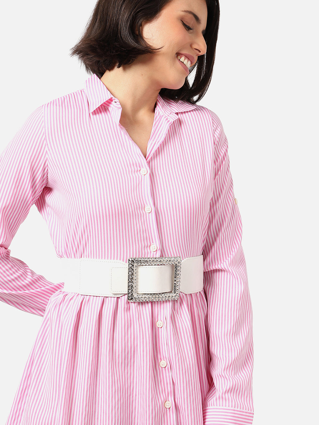 White Solid Waist Belt