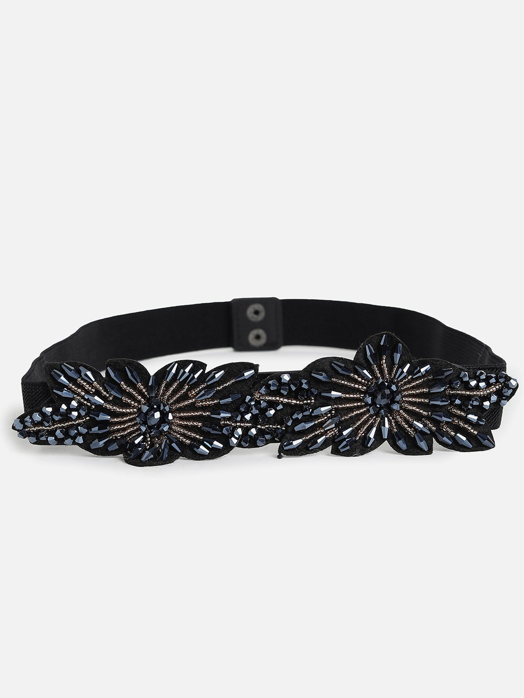 Black Textured Waist Belt