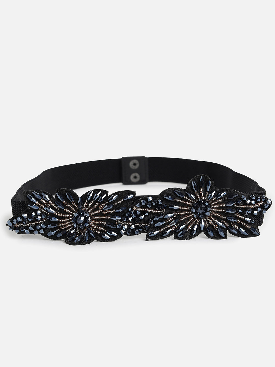 Black Textured Waist Belt