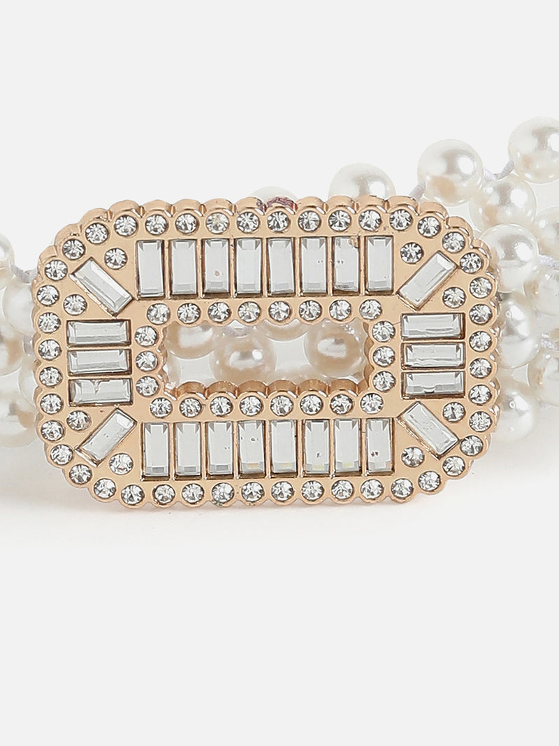 White Solid Waist Belt