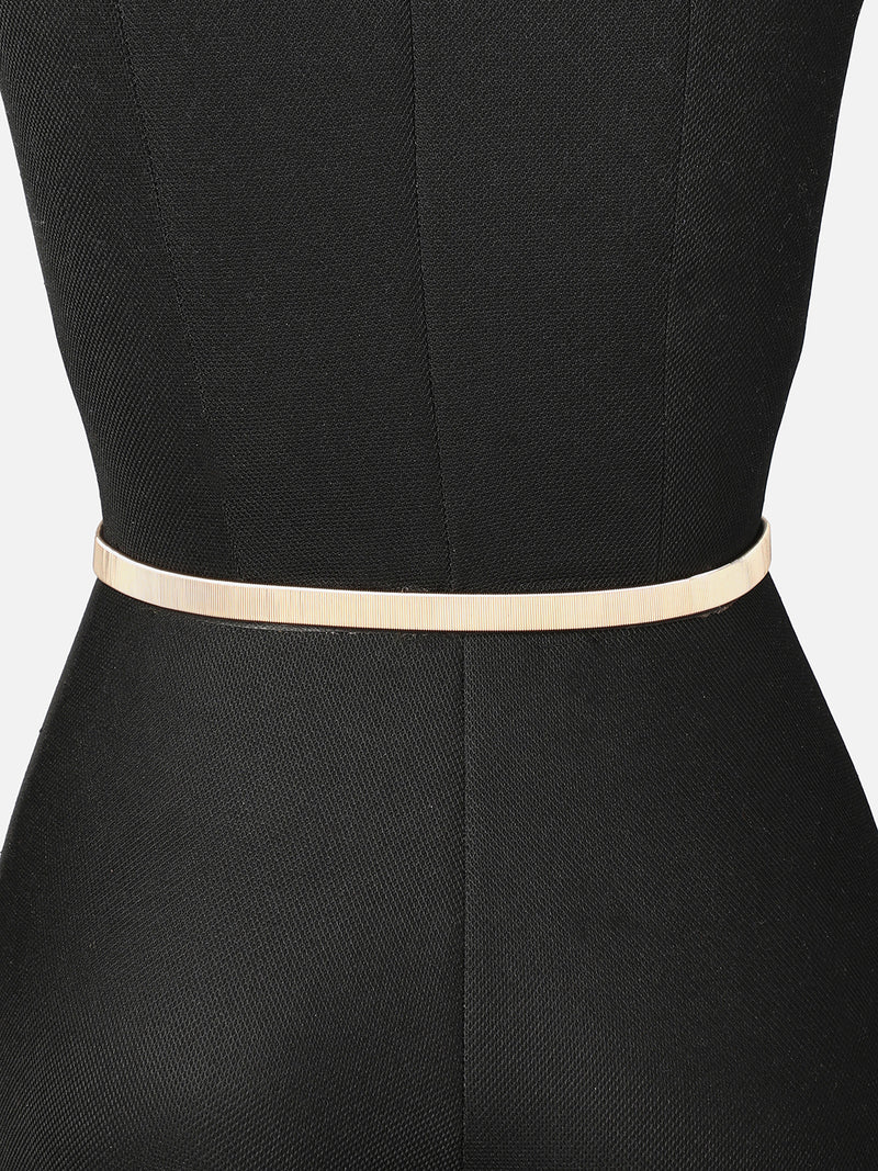 WOMEN GOLD SOLID WAIST BELT