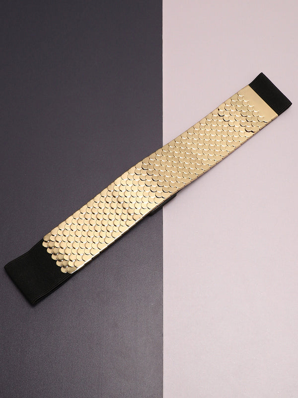 Gold Textured Waist Belt