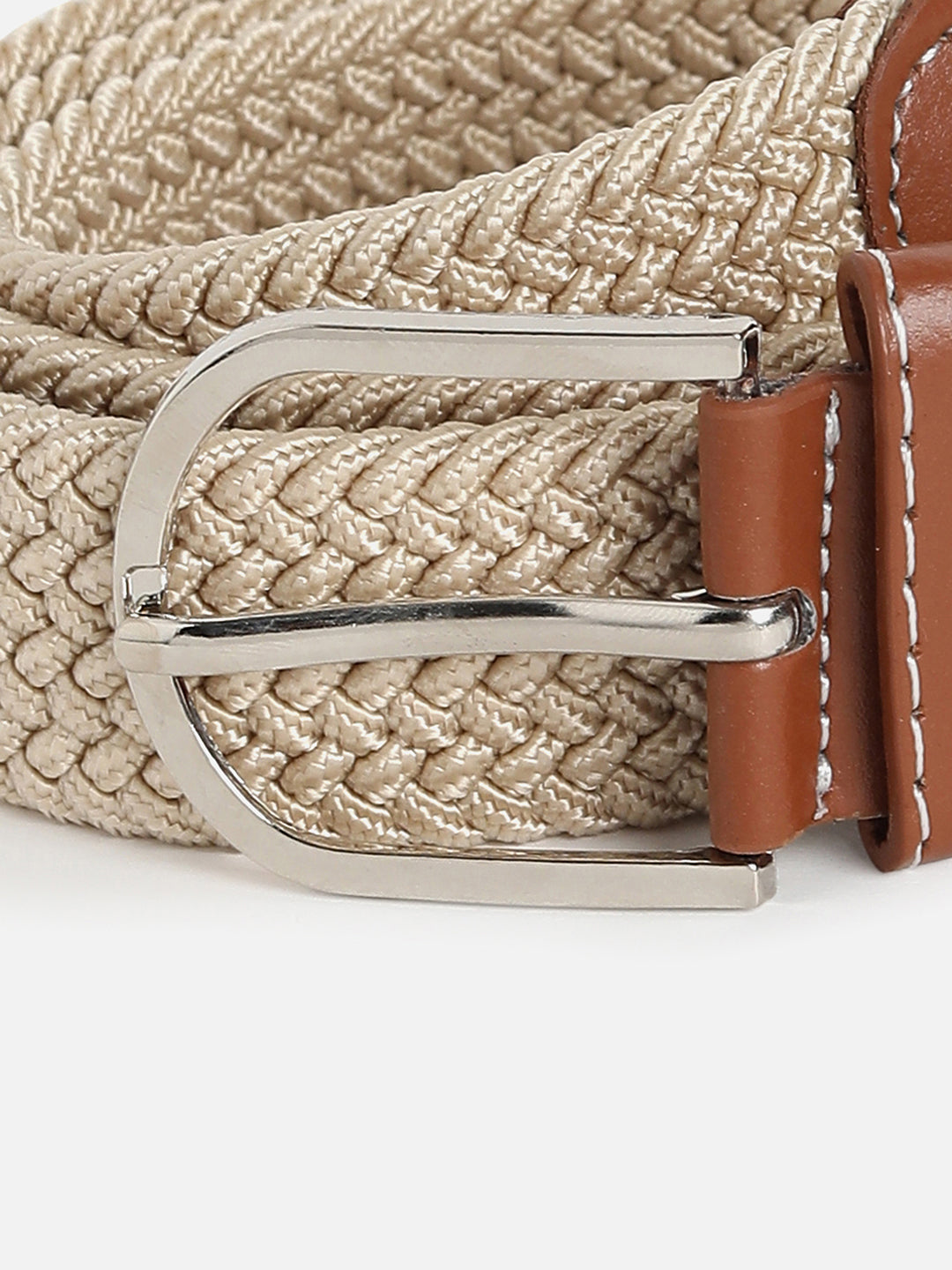 Beige Textured Waist Belt