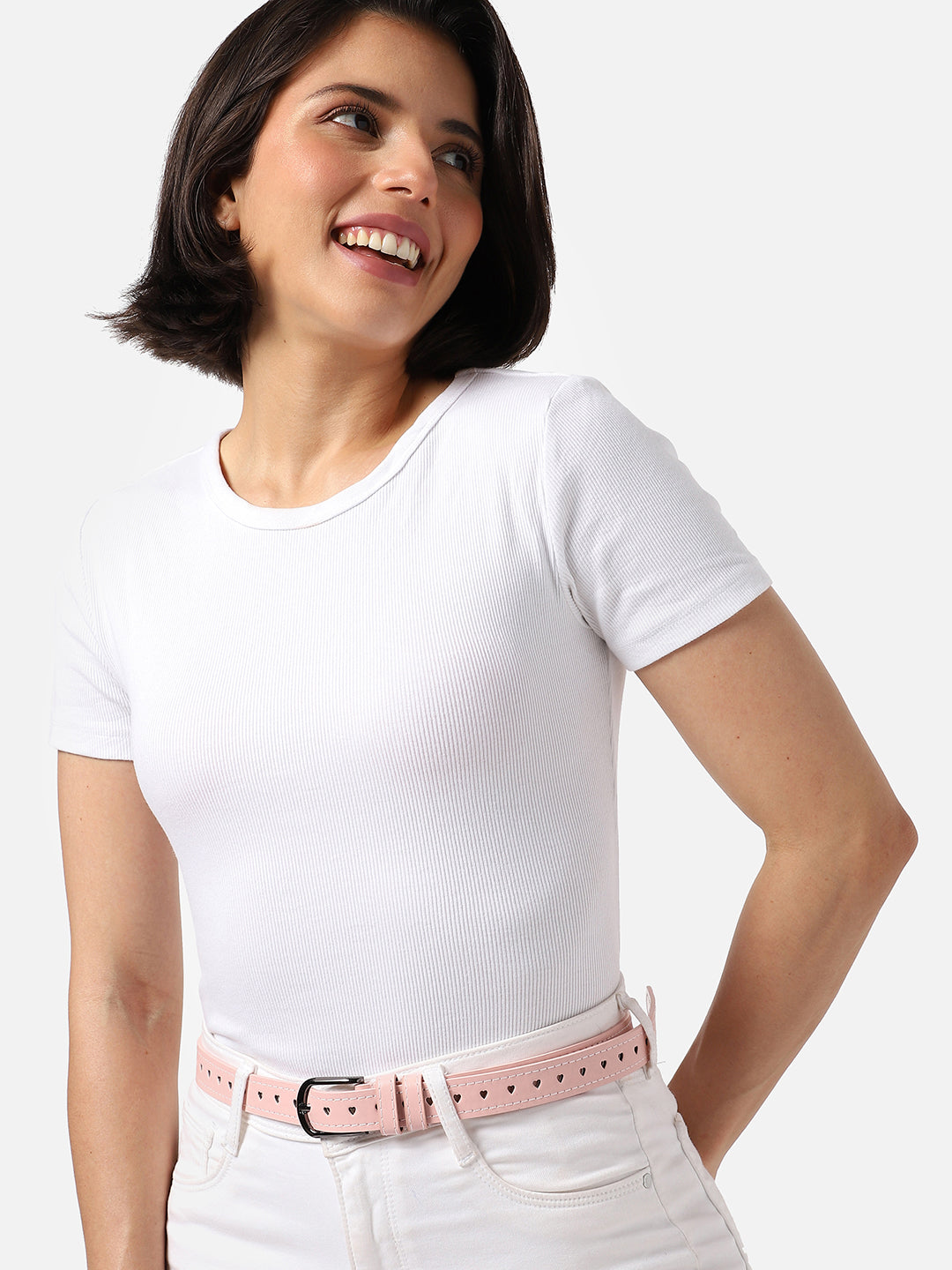 Pink Solid Waist Belt