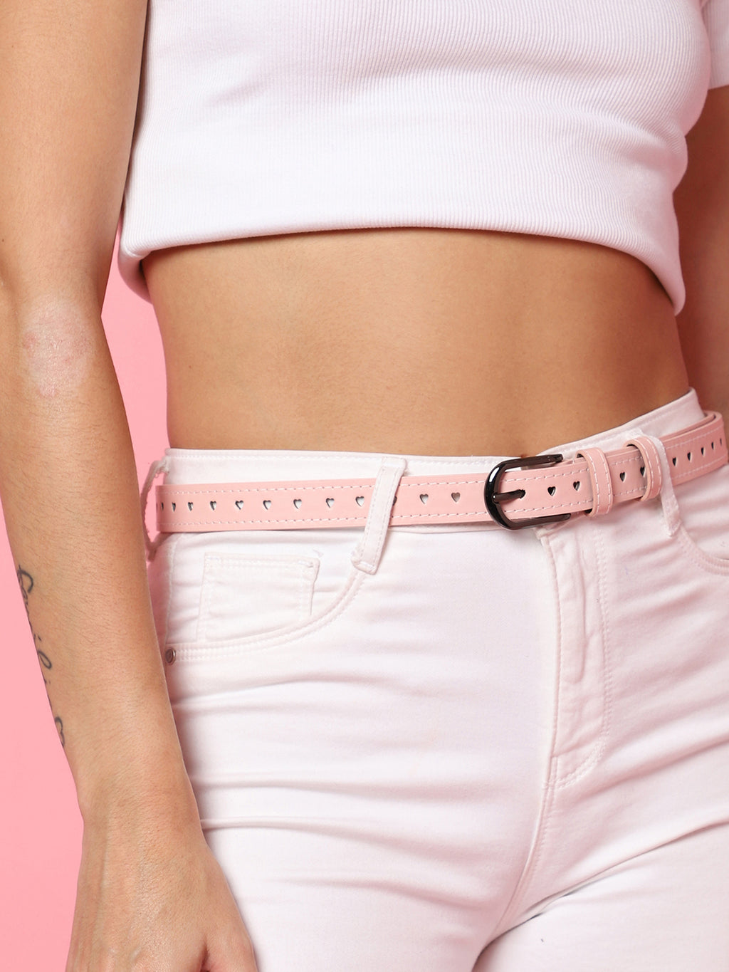 Pink Solid Waist Belt