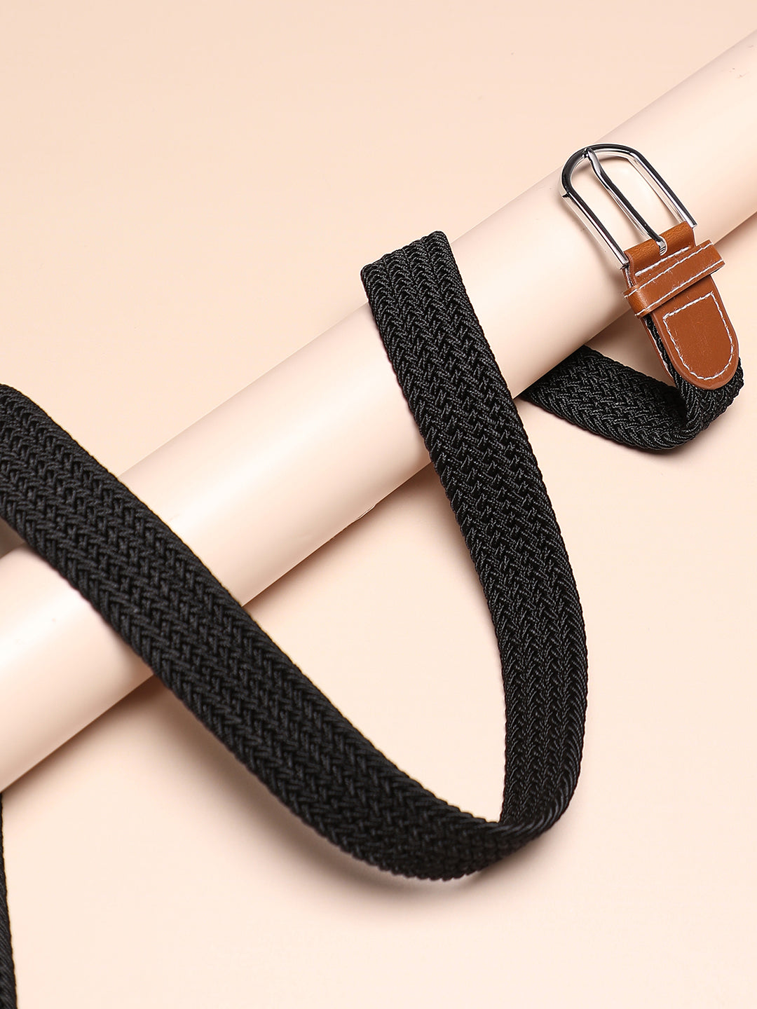 Black Textured Waist Belt