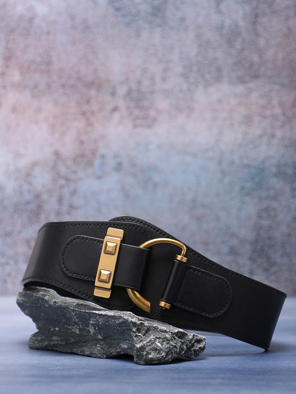 Black Solid Waist Belt
