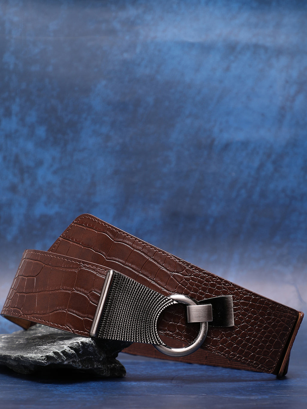 Brown Solid Waist Belt