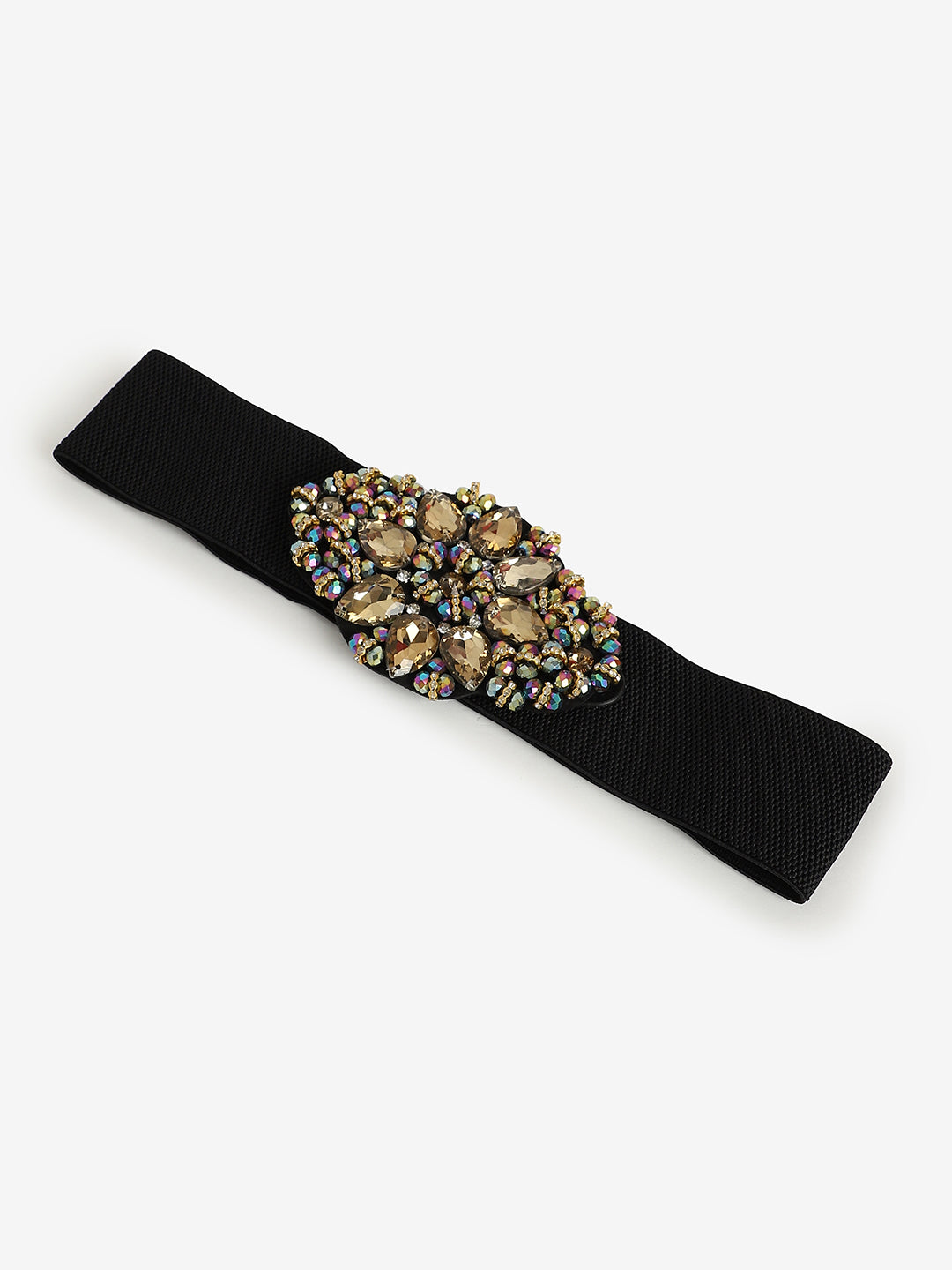 Black Textured Waist Belt