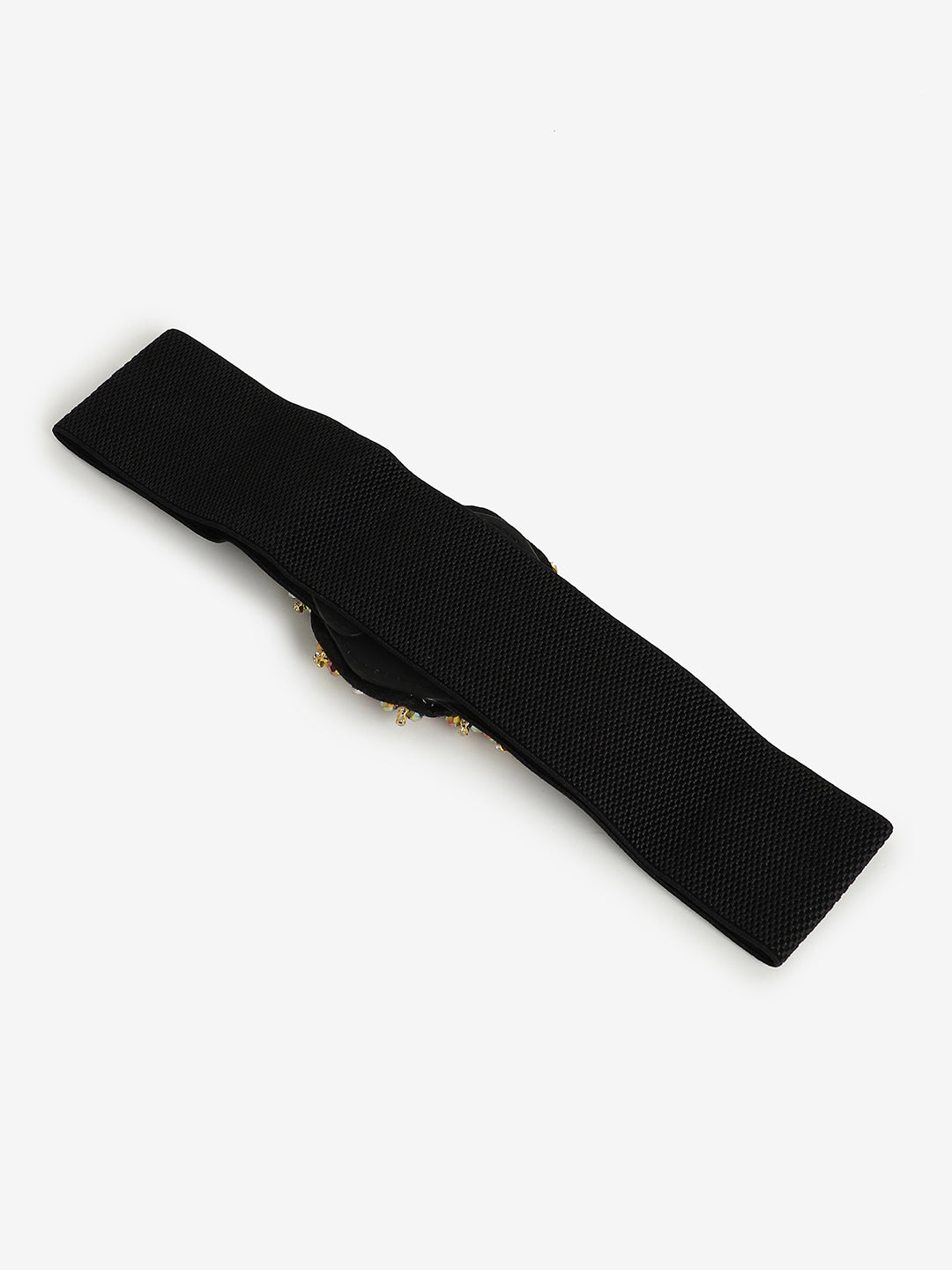 Black Textured Waist Belt