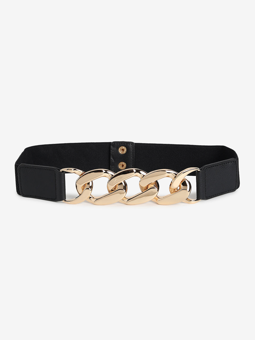 Gold & Black Solid Waist Belt