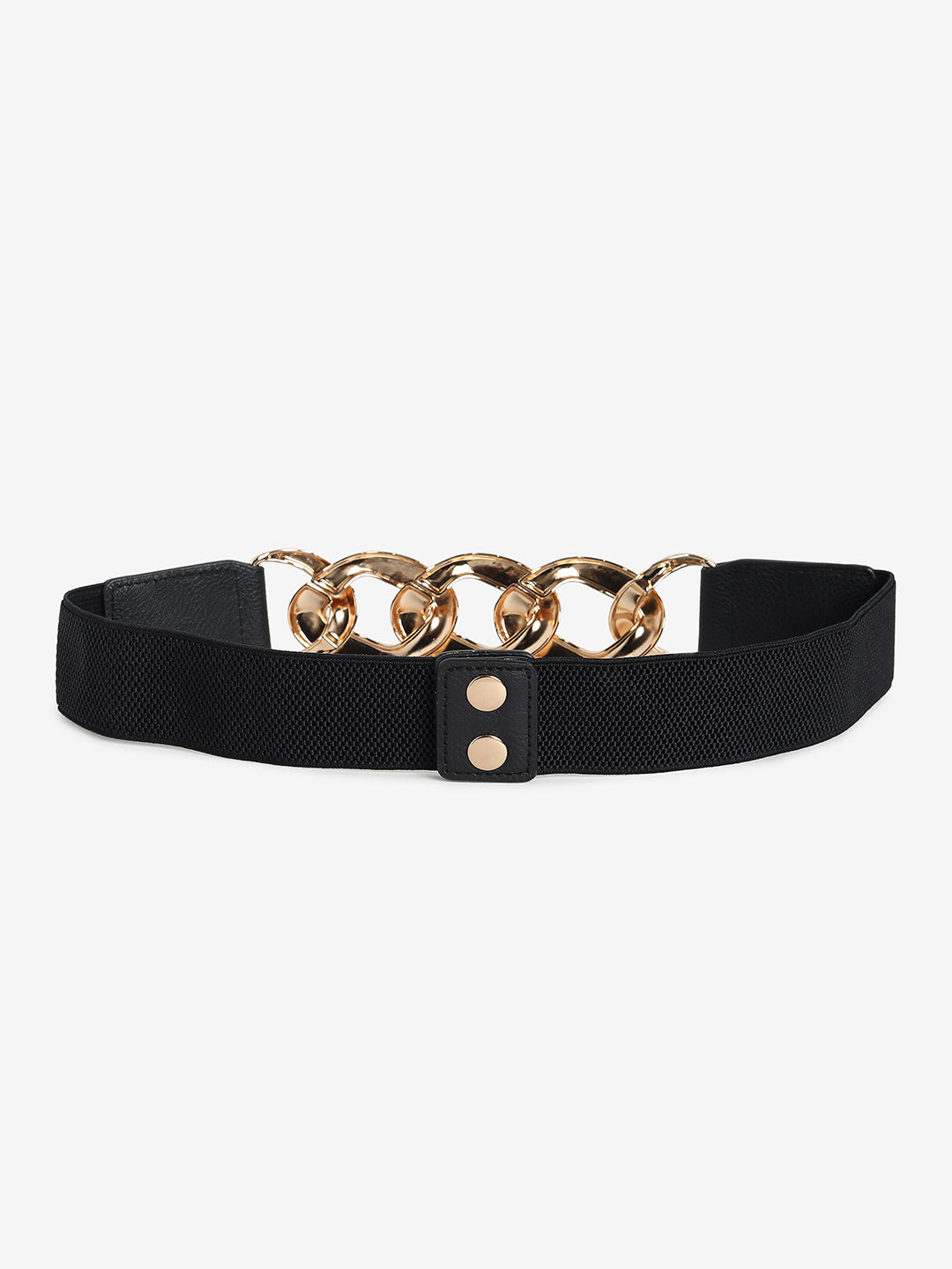 Gold & Black Solid Waist Belt