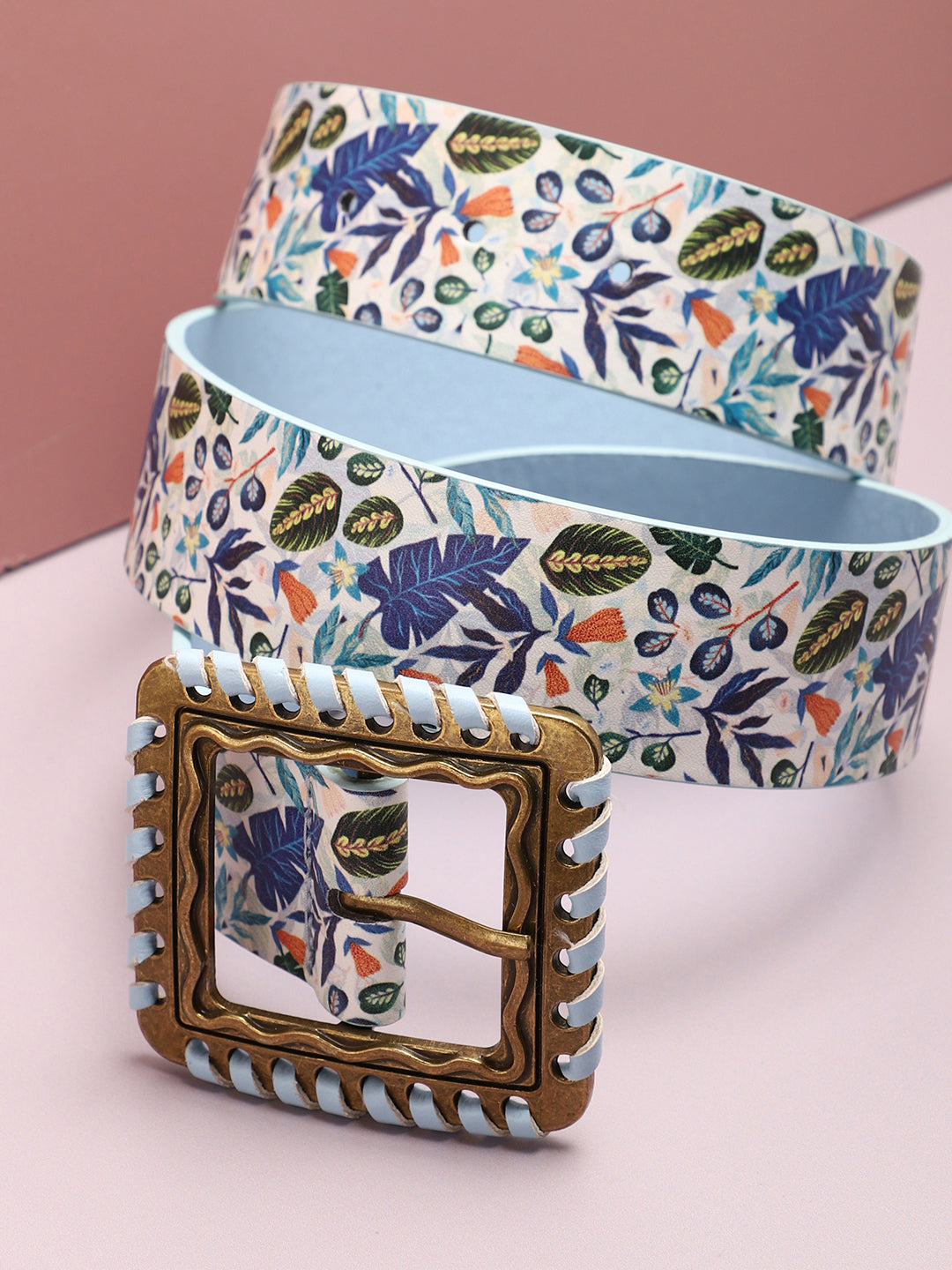 Blue Printed Waist Belt