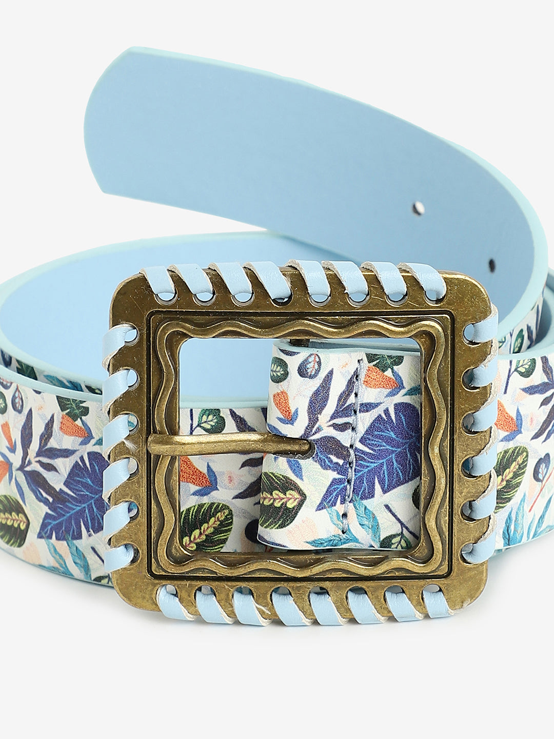 Blue Printed Waist Belt