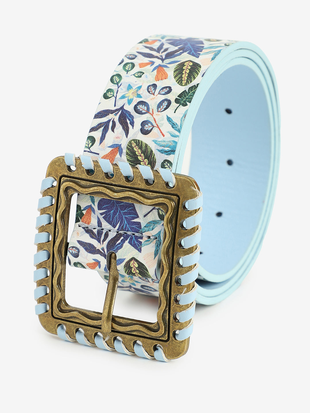 WOMEN BLUE PRINTED WAIST BELT