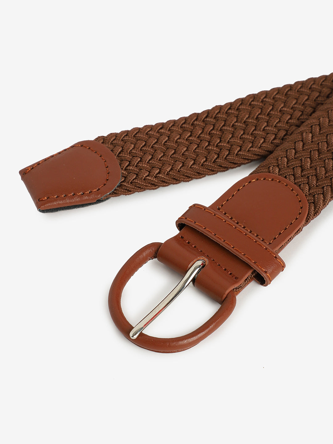 Brown Textured Waist Belt