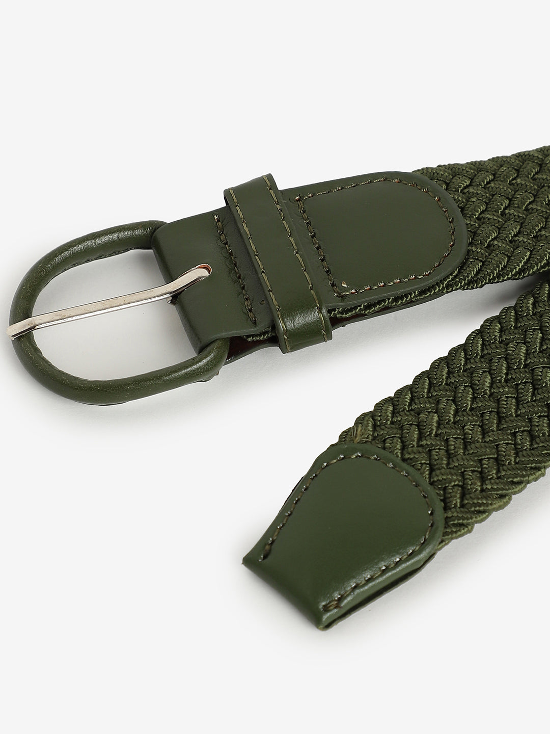 Olive Green Textured Waist Belt