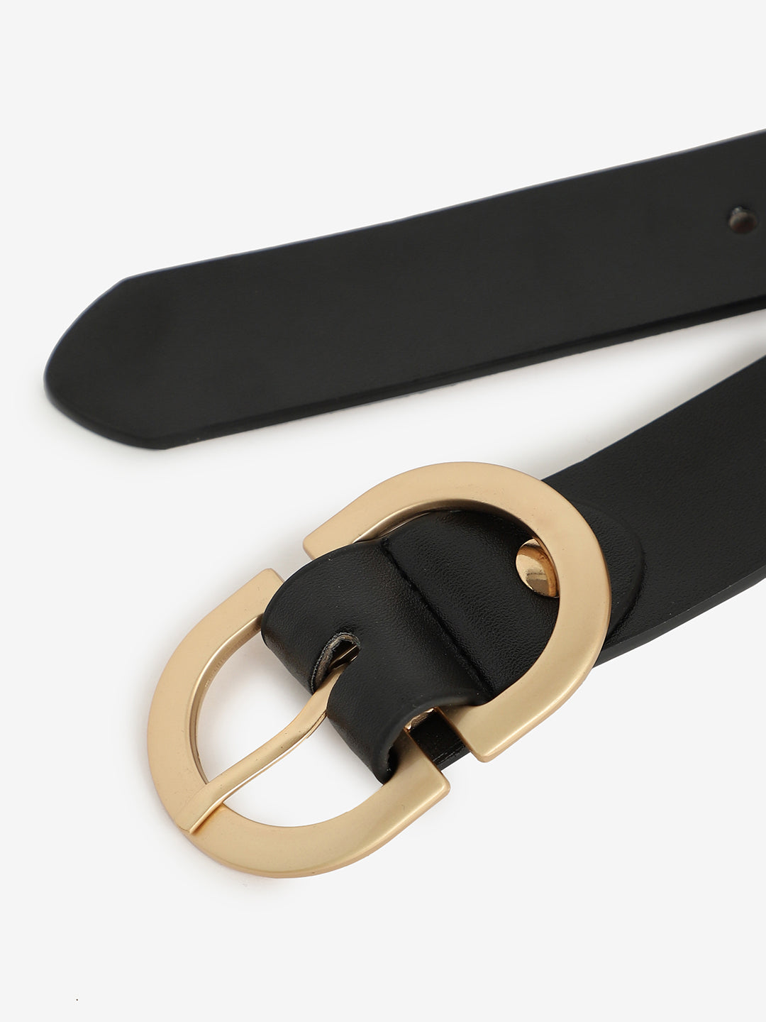 Black Solid Waist Belt