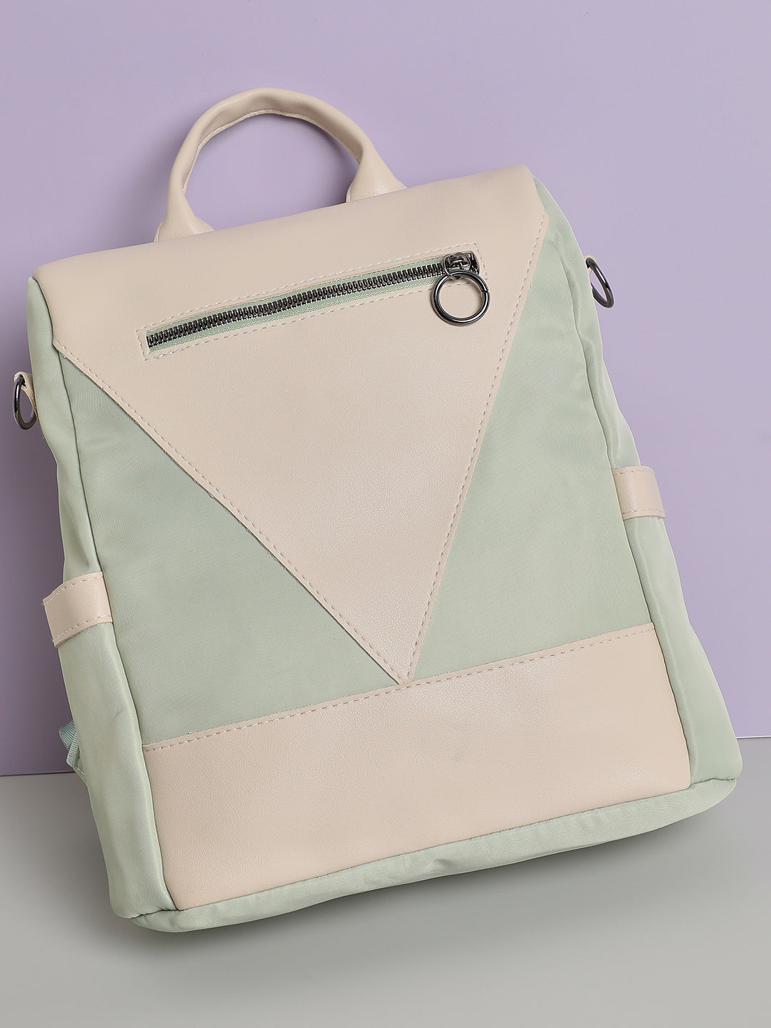 Zea White & Green Backpack