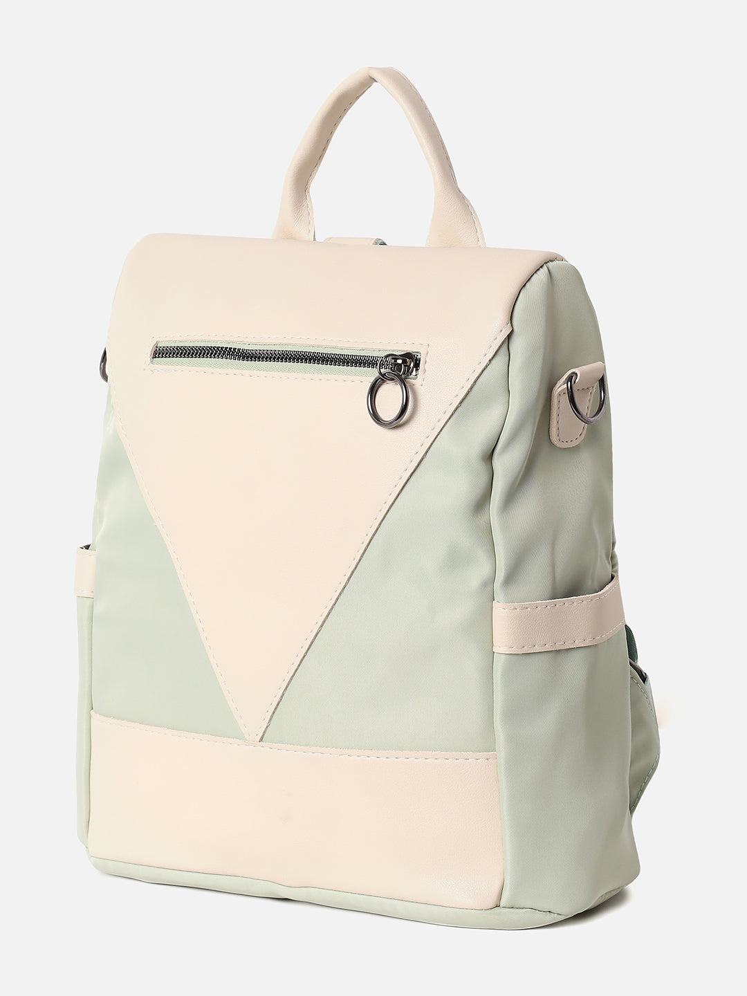 Zea White & Green Backpack