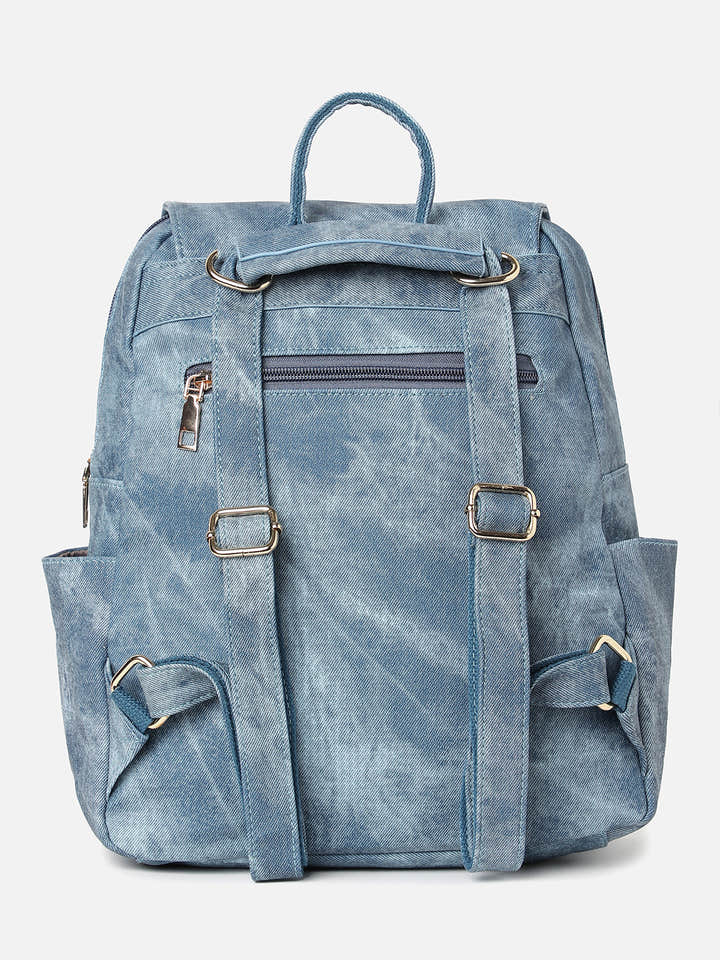 Explorer's Essential Shaded Blue Backpack With Pouch