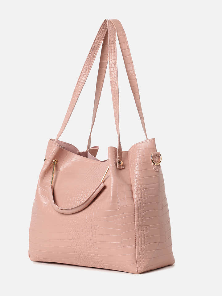 Scale Peach Pink Handbag Set