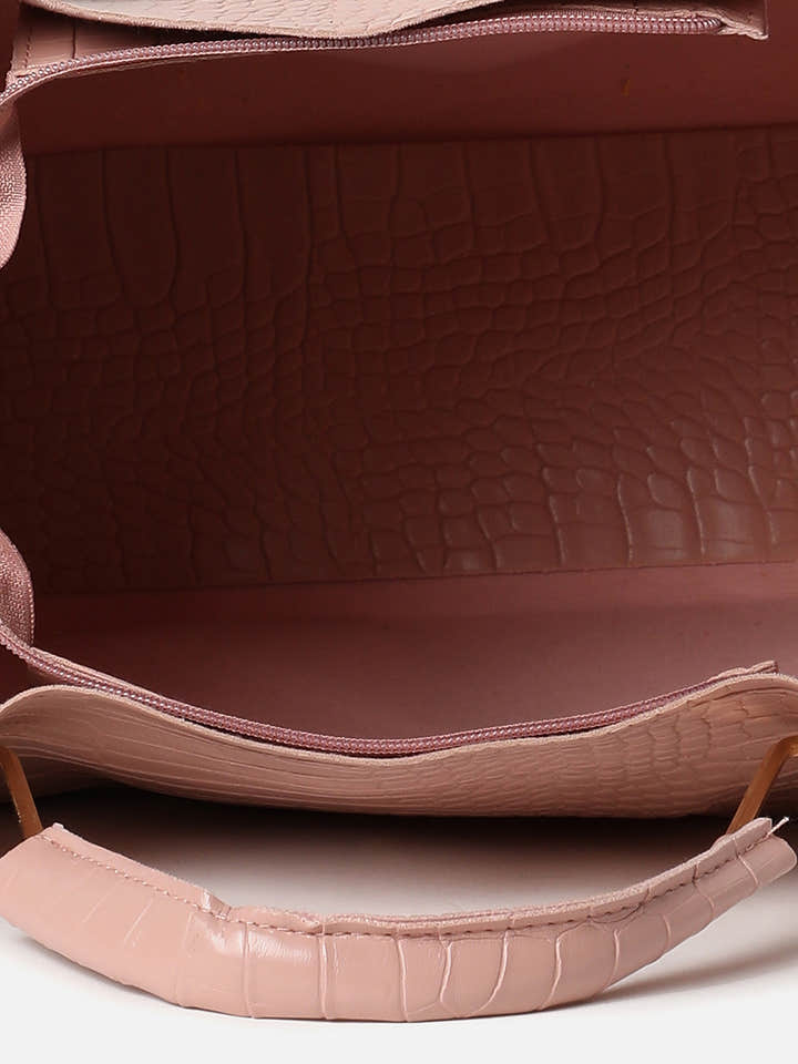 Scale Peach Pink Handbag Set