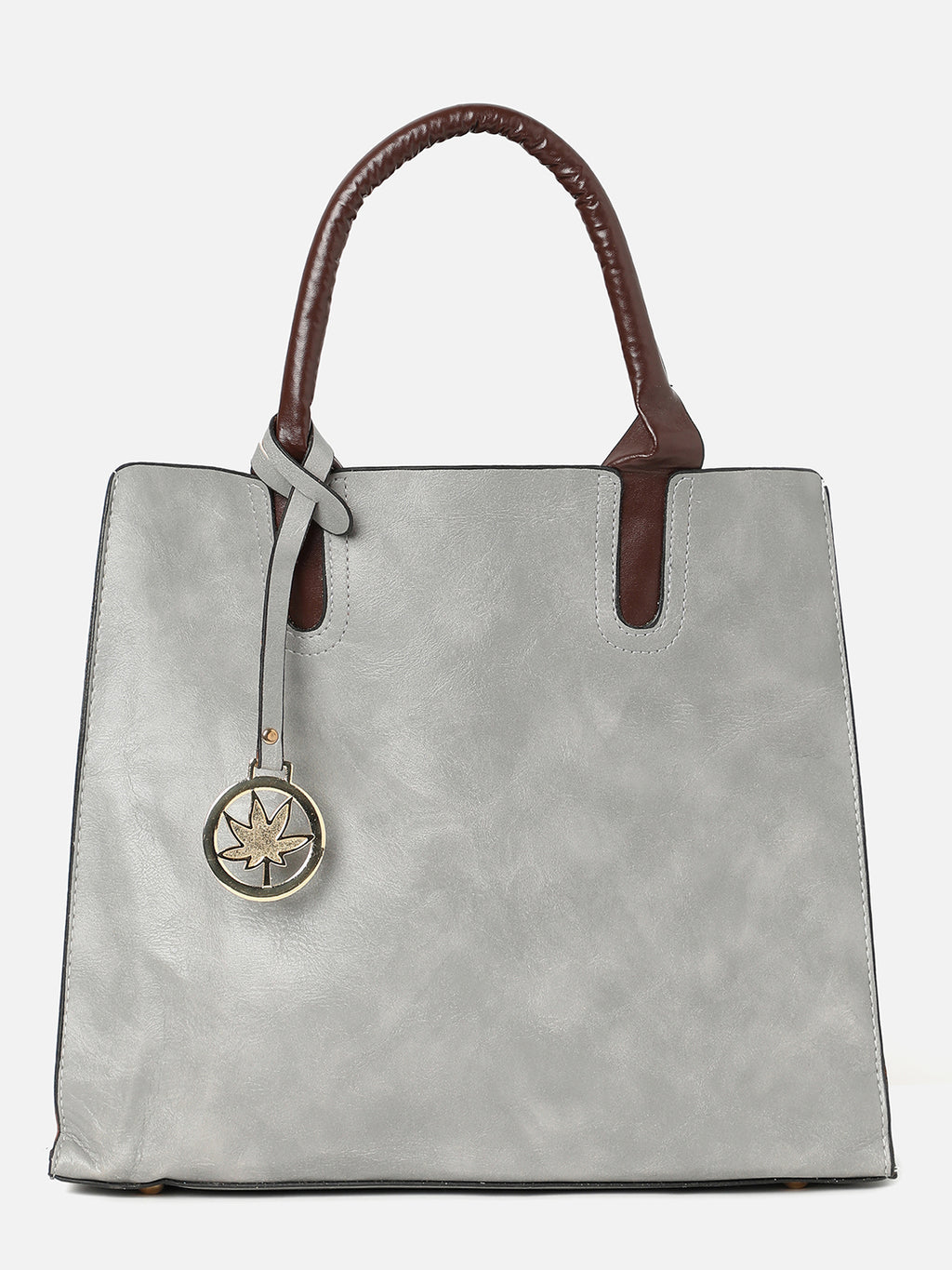 Melinda Grey Tote Bag With Pouch Set