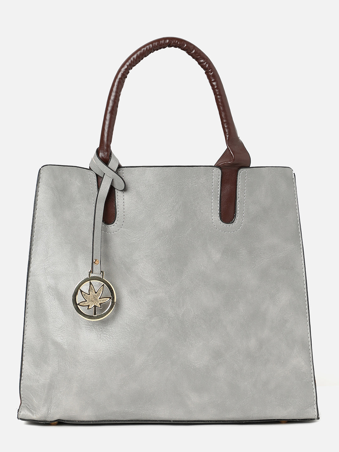 Melinda Grey Tote Bag With Pouch Set