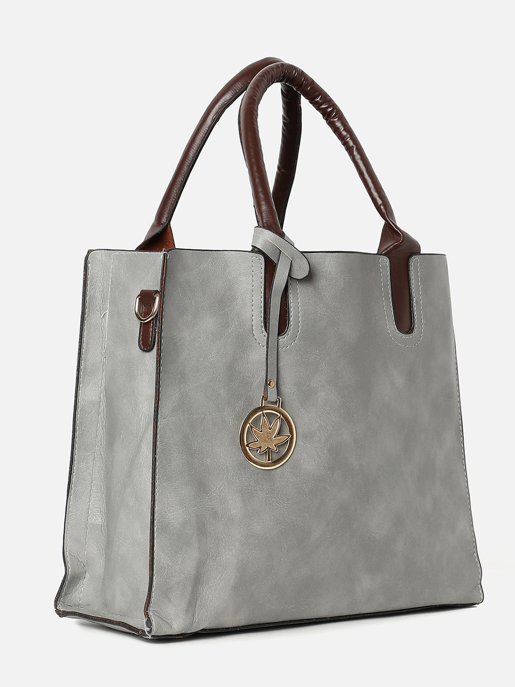 Melinda Grey Tote Bag With Pouch Set