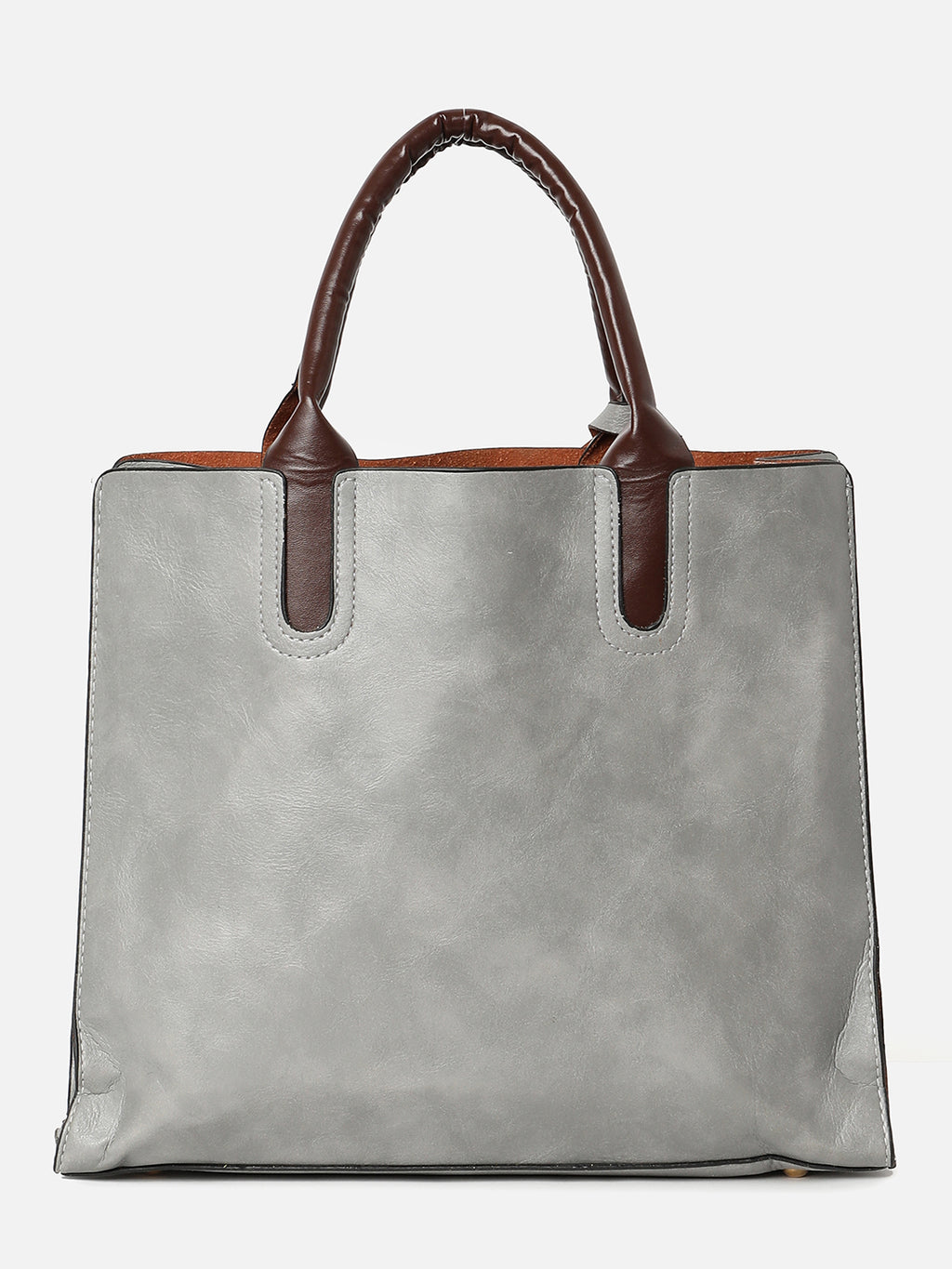 Melinda Grey Tote Bag With Pouch Set
